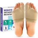 BENAYO Orthopedic Metatarsal Pads,Ball of Foot Cushion with Gel Pad for Women and Men, Foot Pads for Ball Pain Relief, Morton's Neuroma, Metatarsalgia Support. (Brown, MIDDLE:WOMEN(7-9)/MEM(5-7))
