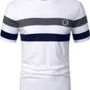 RoseSeek Men's Color Block Short Sleeve Tee Shirts Casual Crewneck T Shirt Trendy Summer Tops (XL)