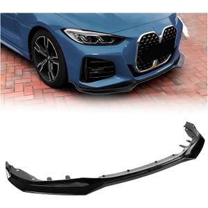 Front Bumper Lip Splitter Compatible with 2021-2025 BMW 4 Series G22 G23 430i 440i M440 (M Sport Models), Gloss Black Air Dam Spoiler Lower Chin 3Pcs