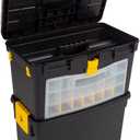 Rolling Tool Box with Wheels, Foldable Comfort Handle, and Removable Top Toolbox Organizers and Storage by Stalwart