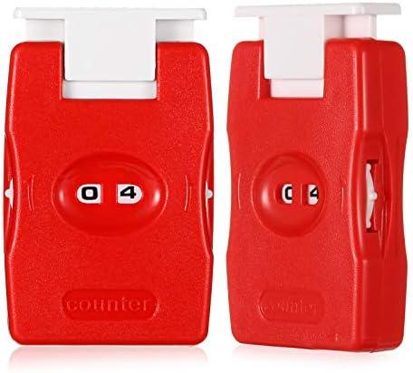 2 Pieces Knitting Counter, Stitch Counter Kacha Needle Marking Tool Plastic Knitting Crochet Stitch, Red