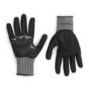 Amazon Basics Impact Protection Work Gloves - Cut Level A2, ANSI Level 4 Abrasion, Touchscreen Compatible, 15G Sandy Nitrile Palm, XX-Large, 100 Pack, Black with Black Edge