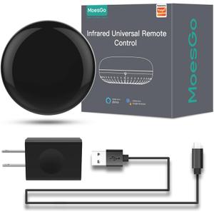 MoesGo WiFi IR Control Hub for Smart Appliances via Voice and Smart Life/Tuya App, Compatible with Amazon Echo and Google Home