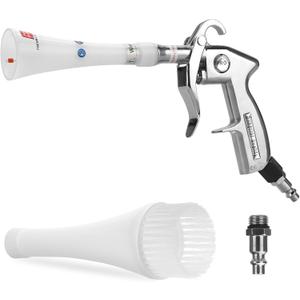 MYPIN Aluminium Car Cleaning Gun with Tapered Nozzle, 6-9.2Bar with 2 Set Nozzle, Pressure Air Blower Blow Gun Producing Powerful Blast of Air for Cleaning Cars, Velvet, Furniture and Carpets (White)