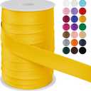LEREATI Satin Bias Tape Double Fold 1 Inch x 55 Yards, Bias Tape for Sewing, Polyester Quilt Binding Tape, Piping Trim Fabric Tape for Hemming, Seaming, DIY Crafts (Light Yellow)