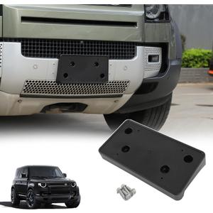 License Plate Frame Bracket Compatible with Land Rover Defender 2020-2025,ABS Tag Frame Front Bumper License Plate Holder Mount Adapter Relocation Kit Accessories 1PCS