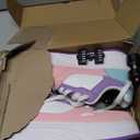 HSQ Fashion Sneaker Roller Skate Shoes for Boys Girls Kids Detachable Wheeled 2 in 1 Skating Shoes with Wheels (135/Purple/Pink/White)
