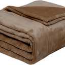 Flannel Fleece Bed Blankets 300GSM,Soft Lightweight Blankets for Bed, Sofa, Couch, Camping,Suitable for All Season Plush Fuzzy Cozy Luxury Microfiber (Brown, Throw(50"x60"))