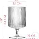 GLASSIQUE CADEAU Vintage Art Deco Ribbed Goblet Cocktail Glasses with Stem | Set of 4 | 10 oz Short Stemmed Crystal Tumblers for Drinking Classic Whiskey, Gin, Drinks