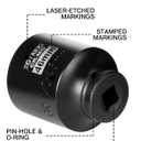 1/2" Drive x 46 mm Deep 6 PT Impact Socket, CR-MO, 1/2-inch Drive 6 Point Axle Nut Socket for Easy Removal of Axle Shaft Nuts (46MM)