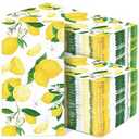 gisgfim 100Pcs Lemon Napkins Yellow Citrus Guest Towel Fruit Disposable Hand paper Napkins for Summer Spring Bathroom Lime Floral Tropical Tea Dinner Party Bridal Baby Shower Decorative Towels