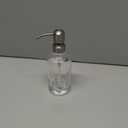 Clear Glass Dish Soap Dispenser Cylindrical, Refillable 11oz Hand Soap Lotion Dispenser with Brushed Nickel Stainless Steel Pump Bathroom Kitchen Countertop