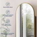 Medicine Cabinets for Bathroom, Brush Gold Arched Medicine Cabinet Recessed or Surface Wall-Mounted,Modern Bathroom Vanity Mirror with Storage, Mirrored Cabinet with Adjustable Shelves,16x31 Inch
