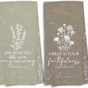 Christian Kitchen Towels Set of 2, Bible Verse Spiritual Decor,Boho Bible Verse Scripture Lamentations 3 23 Hand Towel for Bathroom, Christian Gifts for Women