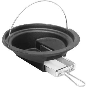 KAMaster 2 in 1 Cast Iron Ash Can Compatible with Large Big Green Egg,With Stainless Steel Slid Out Ash Drawer Remove Ash Easier,Ash Can with Foldable Handle Can Use With Fire Grate