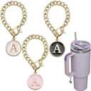 Letter Charm Accessories for Stanley Cup, 3Pcs Initial Chain Water Bottle Handle Name Id Charm for Tumbler Cups-K