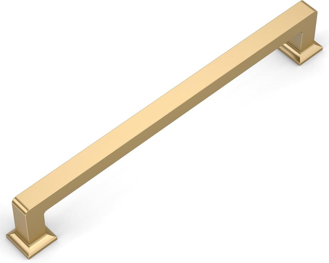 Amerdeco 10 Pack Champagne Bronze Cabinet Pulls 10 Inch Hole Centers Kitchen Cabinet Handles Cabinet Hardware Kitchen Handles for Cabinets Cupboard Handles Drawer Pulls ZH0019