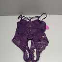 Avidlove Women Lingerie Bodysuit Lace Teddy Snap Crotch One Piece Underwire Babydoll (Large, Purple)