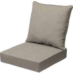 Arden earthFIBER Outdoor Deep Seat Cushion Set, 24 x 24, Rain-Proof, Fade Resistant, Deep Seat Bottom and Back Cushion for Chair, Sofa Sandbar Taupe Texture