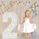 2nd Birthday Decorations Marquee Numbers, 2.3FT Large Light up Number 2 for Birthday Decorations, Number 2 Light up Numbers for Party Anniversary Decor Sign