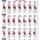Tai Chi Chair Workout Chart, 28-Day Chair Tai Chi Challenge for Women, 24"L x 16"W