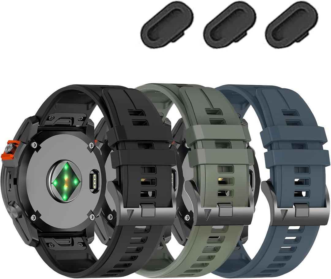 26mm Watch Band for Tactix 8 7/Fenix 8 Pro AMOLED 51mm/7X Pro/7X/6X Pro/6X/5X Plus/5X/3 HR/3,Quickfit Silicone Strap Compatible with Enduro 3 2/Quatix 8/epix Pro 51mm/Descent Mk3i-51mm/Mk2i