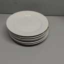 bestone 8 Inch Porcelain White Salad Plates Set, Porcelain Dessert/Salad PlateClassic Round with Wide Rim, Lead-Free,Dishwasher, Microwave, Freezer, Oven Safe, for Everyday Use-Set of 6