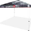 Quiksilver 10x10 Pop Up Canopy UPF 50+ Outdoor Beach Tent with One-Push Setup Portable Shade Shelter for Beach, Tailgate, Festivals, Camping Water-Resistant Folding Gazebo with Wheeled Bag