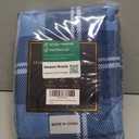 MICORAL Queen Sheet Set Plaid Patten, 4-Piece Printed Sheets, Silky & Lightweight Bedding Set, 16" Deep Pocket, Ultra Soft & Cooling Sheet, Oeko-TEX Certified, Plaid Royal Blue