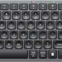 Bluetooth Keyboard and Mouse, Vssoplor Compact Multi-Device Wireless Keyboard Mouse Combo Set for Business and Travel, 2.4G+Bluetooth Portable Keyboard for Laptop iPad Tablet-Black Gray