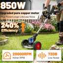 21V Electric Weed Wacker Cordless Weed Eater Battery Powered String Trimmer | Battery Operated 3-in-1 Lightweight Grass Trimmer/Brush Cutter/Lawn Edger with Wheels & Metal Blade for Yard and Garden