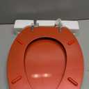 Elongated Toilet Seat Wood Toilet Seat Prevent Shifting with Zinc Alloy Hinges American Standard Size Toilet Seat Easy to Install also Easy to Clean (Elongated,Sparkling Christmas Red)