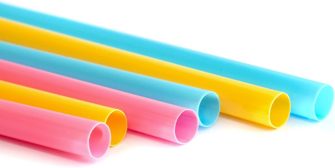 Jacent Jumbo Smoothie Straws: 36 Count per Pack, Disposable Big Plastic Drinking Straws for Milkshakes, Drinks, Smoothies