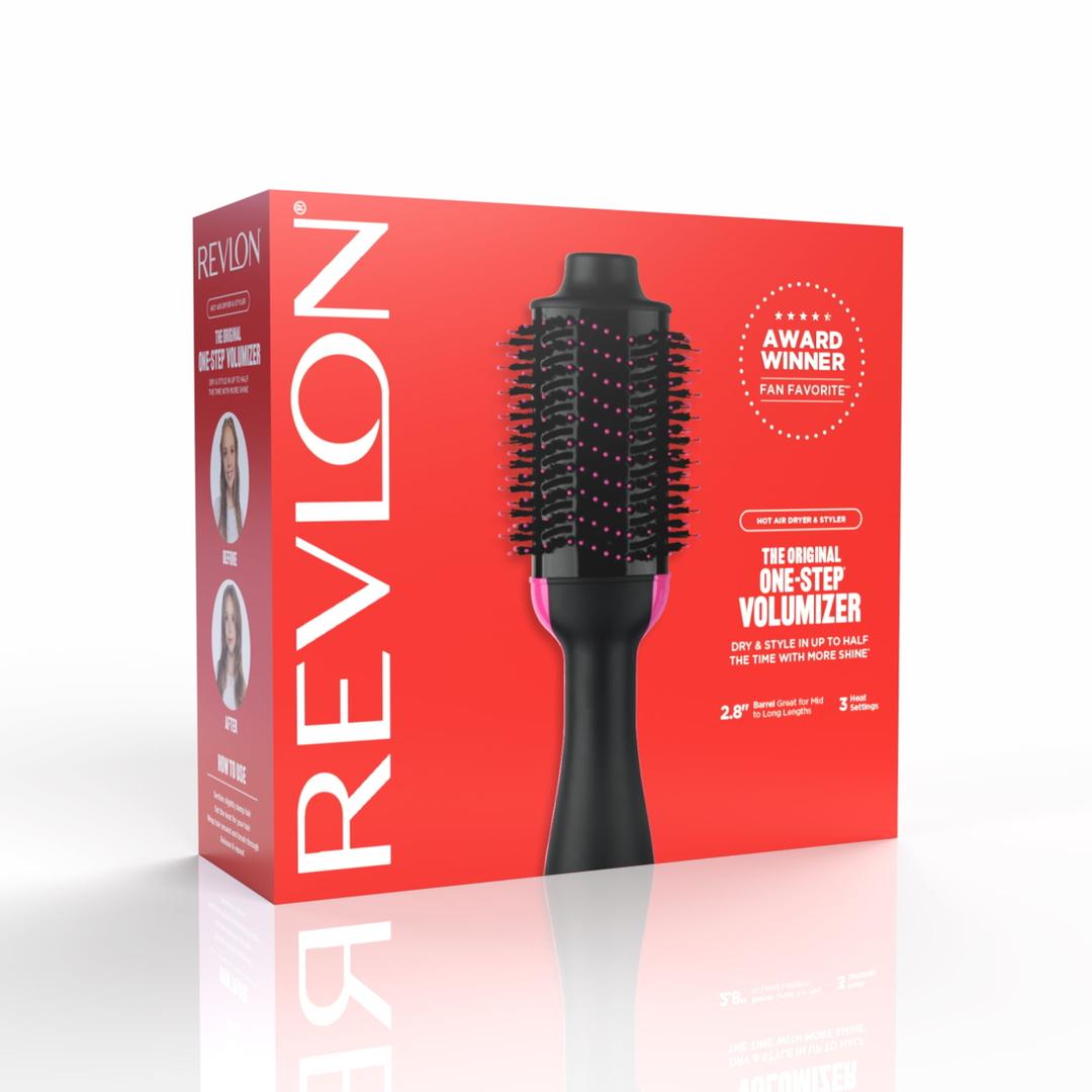 REVLON OneStep Volumizer Hair Dryer and Styler – Easy SalonStyle Blowouts – Less Frizz, More Shine, and Reduced Heat Damage, for All Hair Types and Lengths (White)