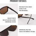 FEISEDY Square Oversized Sunglasses for Women Men Flat Top Fashion Shades B2669 (Brown)