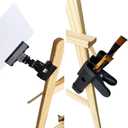 QMARK Easel Brush Clip, Easel Paintbrush Holder with a Rotatable Paper Copy Clip, Drum Stick Holder , Adjustable File Holder