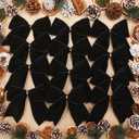 Janinka 12 Pcs Black Christmas Velvet Bows 6 Inch Rustic Wreath Gift Bows Vintage Xmas Velvet Ribbon Bow Ornaments for Xmas Farmhouse Tree Garland DIY Craft Wrapping Decorative
