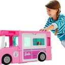 Barbie Camper, Doll Playset with 50 Accessories, Transforms into Truck, Boat & House, Includes Pool, 3-in-1 Dream Camper