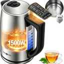 1.7L Electric Tea Kettle, 6 Precise Temperature Presets Stainless Steel Electric Kettle Temperature Control,1500W Fast Boiling Hot Water for Oolong & Green Tea with Strix Control
