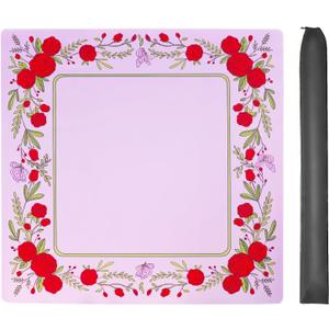 Large Printed Mahjong Mat (33x 33) with Black Carrying Bag, Anti-Slip, Noise-Reducing, Mahjong Table Mat for Mah-jongg,Poker, Board Games, Dominoes, and Card