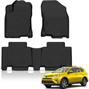 KUST Floor Mats for 2013-2018 Toyota RAV4 (Not for Hybrid or Prime)
Front Rear Car Mats Accessories, All Weather Protection, TPE, Raised Edge