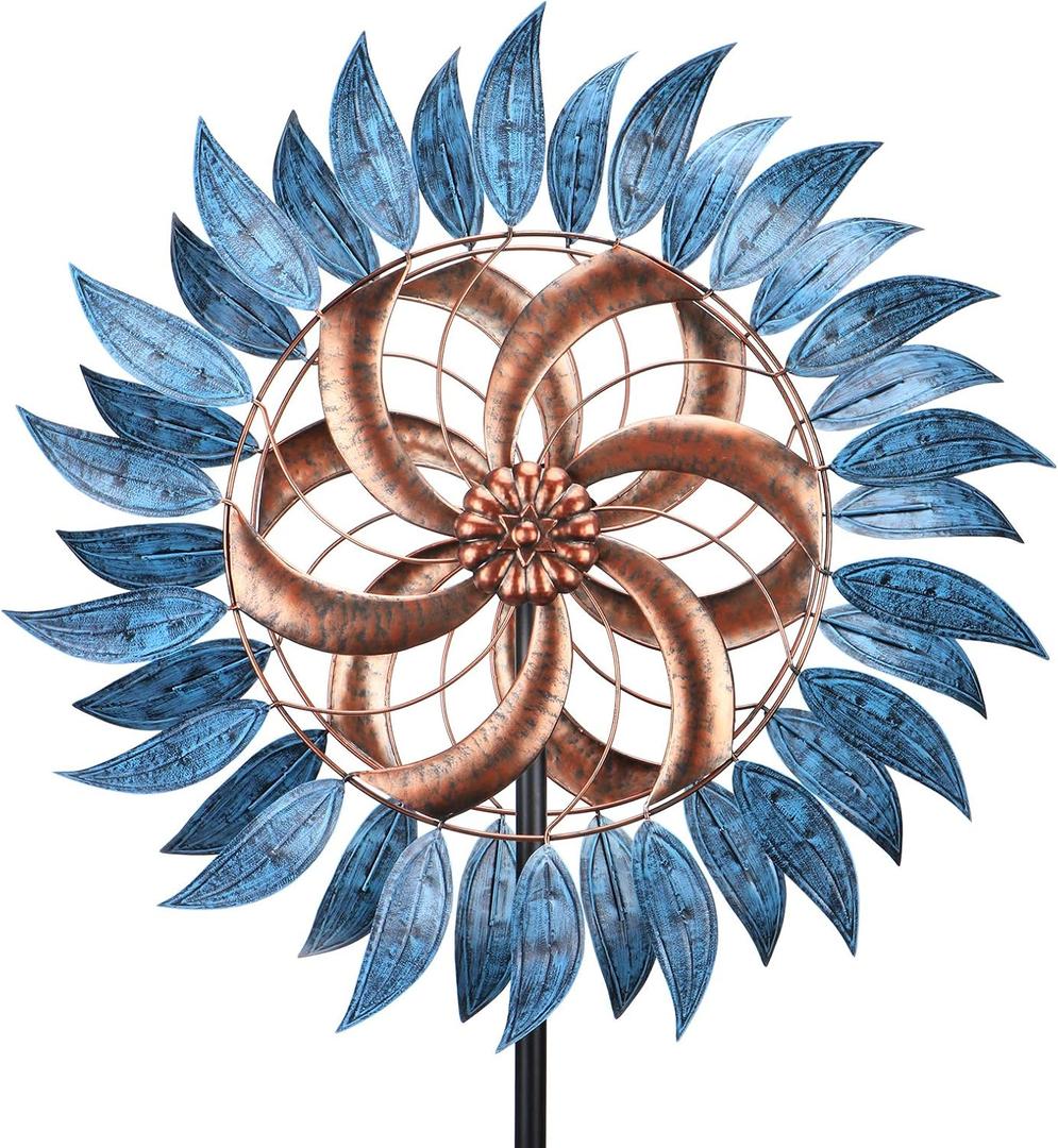 Wind Spinner Large Wind Mill Metal Outdoor Indoor Large Two-Way Wind Sculptures for Garden Patio Yard Decor