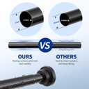 Shower Curtain Rod, 1" Diameter Heavy Duty Tension Shower Rod, Non Slip Adjustable 28-102 inch No Drilling Shower Curtain Rods Spring Tension For Bathroom, Shower Stall, No Rust, Black