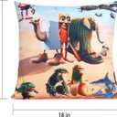 2 x Italian Brainrot Pillowcase Set - 4-Piece 100% Cotton Sateen, Hand-Painted Rot Brain Illustration, Breathable & Cool for Superior Sleep, Home Decoration Art 18" x18inch(45x45cm)