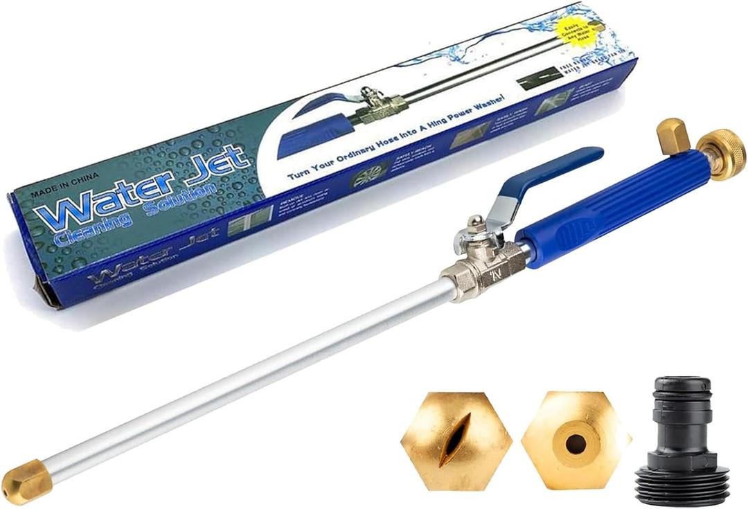 Hydroblast Power Nozzle, Hydroblast Power Nozzle Pressure Washer, 2-in-1 High Pressure Jet Nozzle Power Washer with 2 Different Nozzles and Hose Quick Connectors, for Garden Cleaning (Blue)