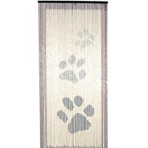 FlavorThings Wooden & Bamboo Bead Curtain, 6'6" Long x 35.5" Wide, 52 Strands for Room Dividers,Handmade Natural Wooden Boho Hippie Door Doorway Window Hanging Beads (Paw)