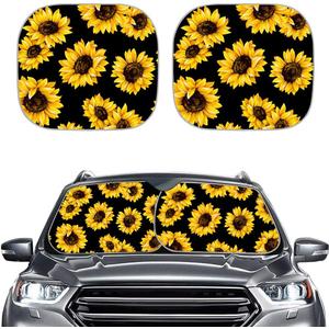 Yellow Sunflower Car Windshield Sun Shade Universal Fit Car Front Window for Trucks SUV Van Sunshade Visor Auto Vehicle Shield Reflector Blocking Screen Cover Pack of 2