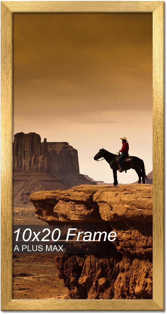 A PLUS MAX 10x20 Picture Frame Gold Light Weight Wall Mount