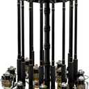 Rush Creek Creations | Rod Holder for 16 Fishing Poles, Garage Organization and Storage, for Reels, Gear, Accessories, Tackle Box (Black Wood Grain), Size: 16-Rod