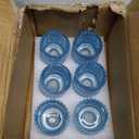 Reversible Blue Glass Candle Holder Set of 6, Thick Heat-Resistant Glass Candlestick Holders for Taper, Tealight, Votive, LED Candles, Perfect for Wedding, Party, Home Dcor